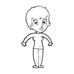 cartoon woman shrugging shoulders
