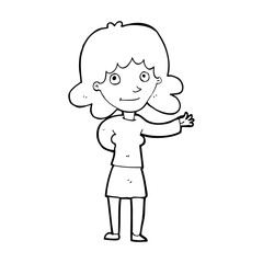 cartoon friendly woman