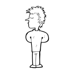 cartoon man ignoring