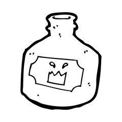cartoon old whiskey bottle
