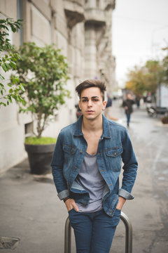 young handsome alternative dark model man