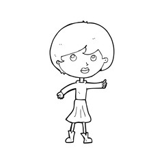 cartoon woman asking question