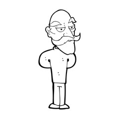 cartoon old man with mustache