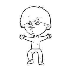 cartoon suspicious man