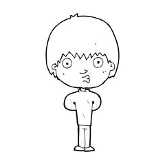 cartoon whistling boy