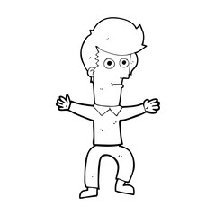 cartoon startled man