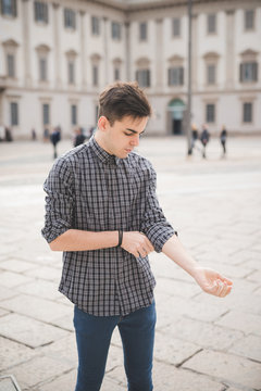 young handsome alternative dark model man