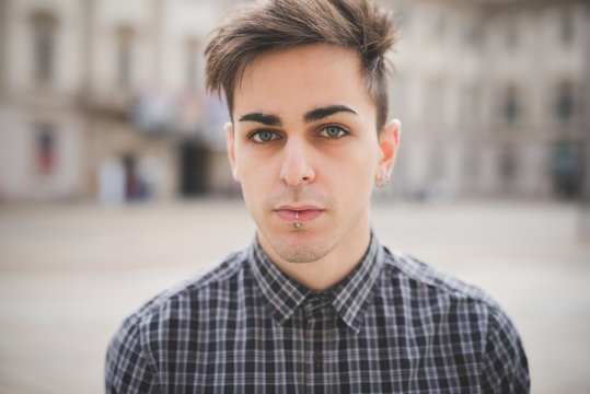 young handsome alternative dark model man