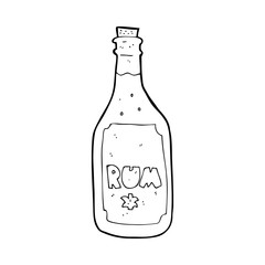 cartoon rum bottle