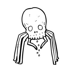 cartoon spooky skull spider