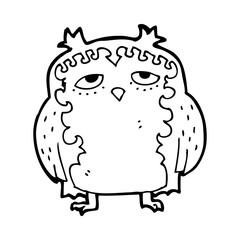 cartoon wise old owl