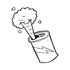 cartoon fizzing soda can
