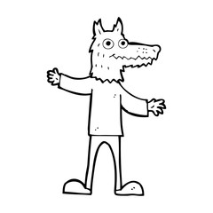 cartoon wolf man