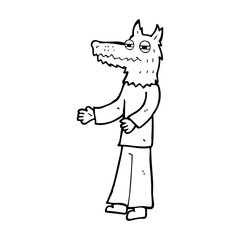 cartoon wolf man