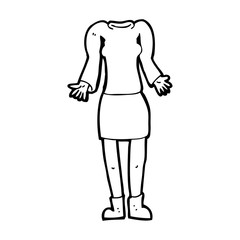 cartoon female body with shrugging shoulders (mix and match cart