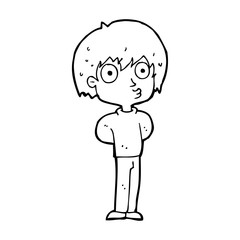 cartoon impressed boy