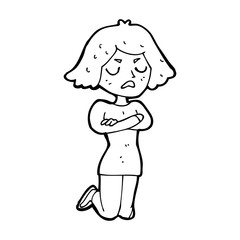 cartoon annoyed woman