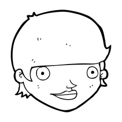 cartoon happy female face