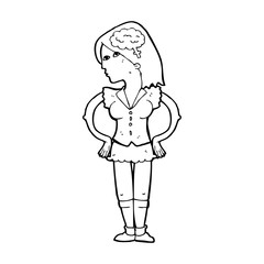 cartoon intelligent woman