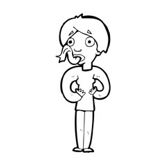 cartoon woman sticking out tongue