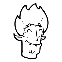 cartoon happy vampire head