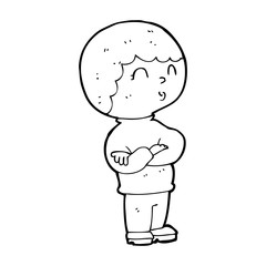 cartoon boy with folded arms