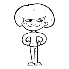 cartoon boy with hands on hips