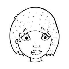 cartoon worried female face