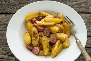 Draufsicht Country Kartoffeln gebraten