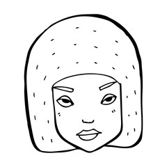 cartoon annoyed female face