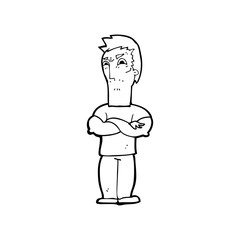 cartoon annoyed man with folded arms