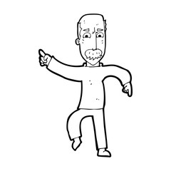 cartoon angry old man