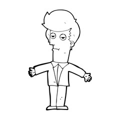 cartoon bored man