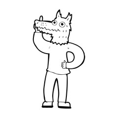 cartoon werewolf with idea