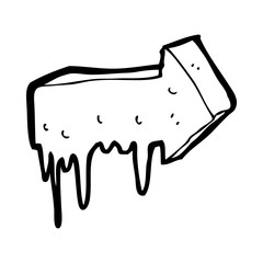 cartoon slimy pointing arrow