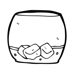cartoon whisky in glass