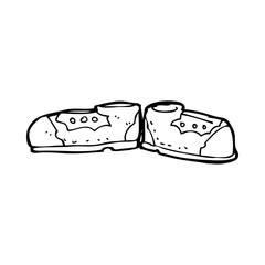 cartoon old shoes