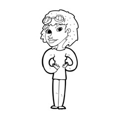 cartoon aviator woman
