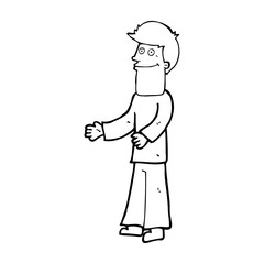 cartoon man shrugging shoulders