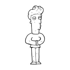 cartoon jaded man