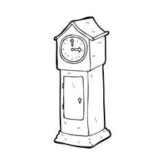cartoon grandfather clock