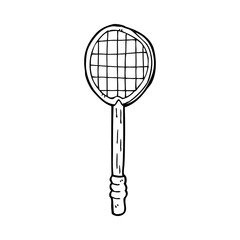 cartoon old tennis racket