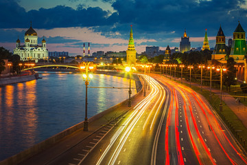Fototapeta na wymiar Moscow at dusk