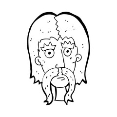cartoon man with long mustache