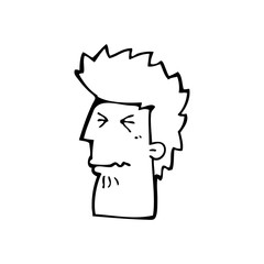 cartoon unhappy man