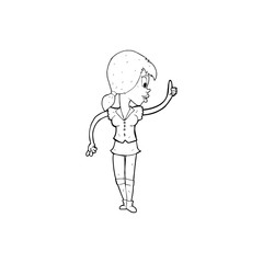 cartoon girl with idea