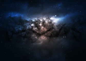 Star field in  deep space many light years far from the Earth