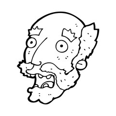 cartoon shocked old man