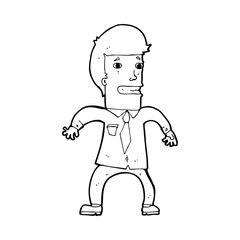 Obraz premium cartoon nervous businessman