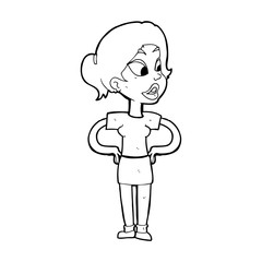 cartoon woman with hands on hips